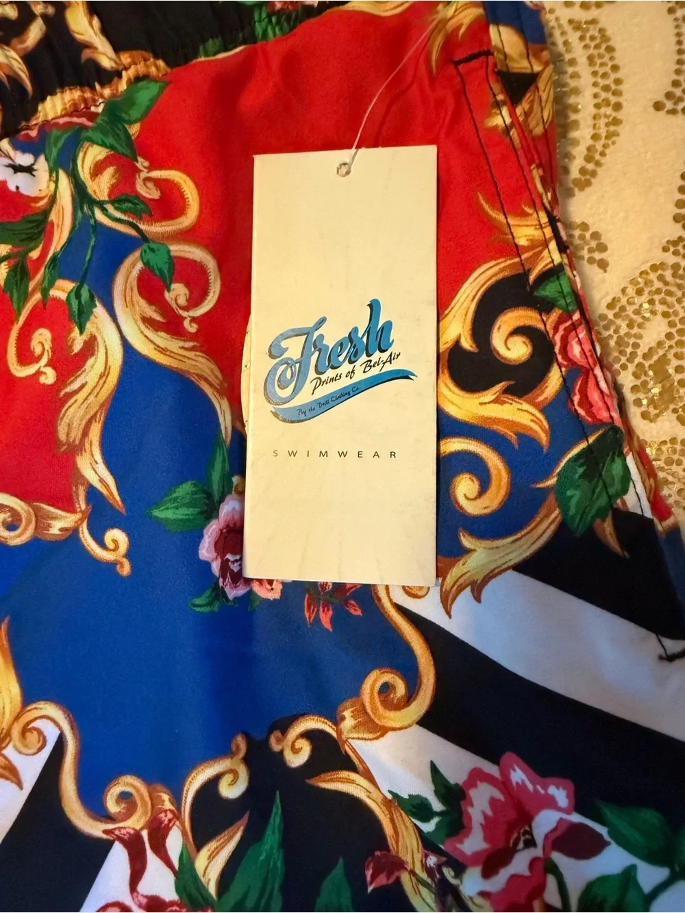 Fresh Prints of Bel-Air Bold Floral Baroque Swim Shorts - Size M